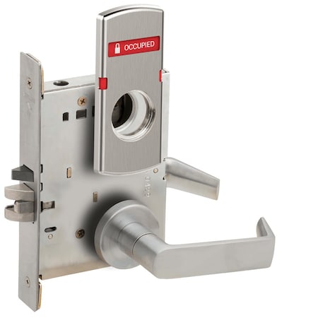 Schlage Grade 1 Entrance Office with Auto Unlocking Mortise Lock, Less Cylinder, 06 Lever, A Rose, Indicator L9056L 06A 626 L283-722